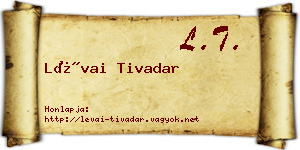 Lévai Tivadar névjegykártya